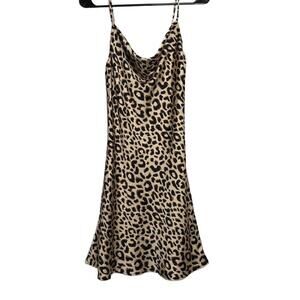 Audrey Leopard Print Slip Flirty Dress